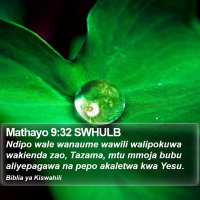 Mathayo 9:32 SWHULB Bible Verse Image
