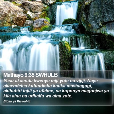 Mathayo 9:35 SWHULB Bible Verse Image