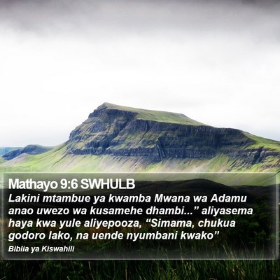 Mathayo 9:6 SWHULB Bible Verse Image