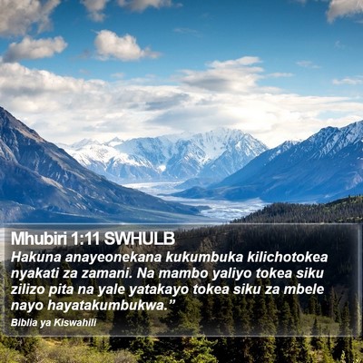 Mhubiri 1:11 SWHULB Bible Verse Image