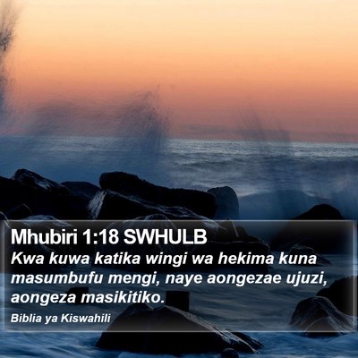 Mhubiri 1:18 SWHULB Bible Verse Image