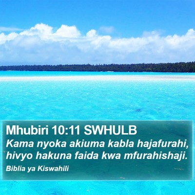 Mhubiri 10:11 SWHULB Bible Verse Image