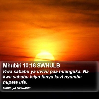 Mhubiri 10:18 SWHULB Bible Verse Image