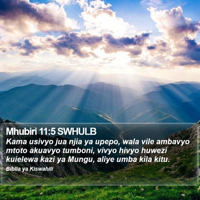 Mhubiri 11:5 SWHULB Bible Verse Image