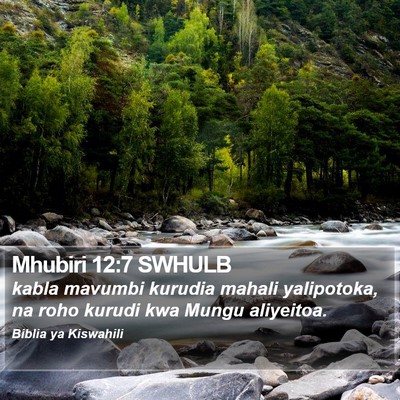 Mhubiri 12:7 SWHULB Bible Verse Image