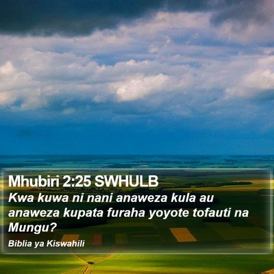 Mhubiri 2:25 SWHULB Bible Verse Image