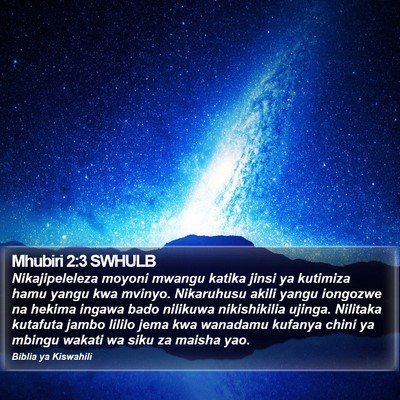 Mhubiri 2:3 SWHULB Bible Verse Image