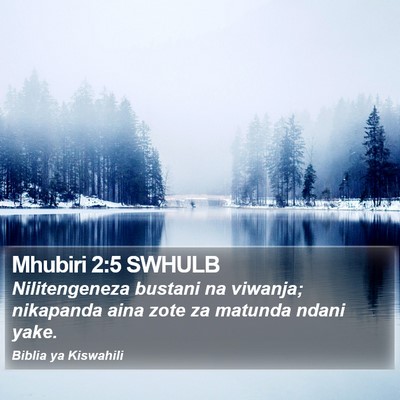Mhubiri 2:5 SWHULB Bible Verse Image
