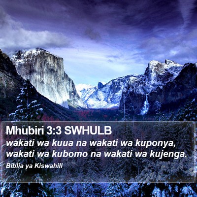 Mhubiri 3:3 SWHULB Bible Verse Image