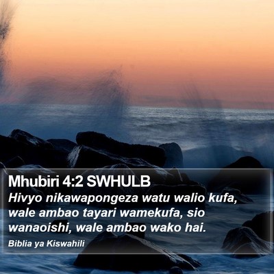 Mhubiri 4:2 SWHULB Bible Verse Image
