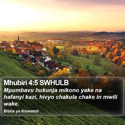 Mhubiri 4:5 SWHULB Bible Verse Image