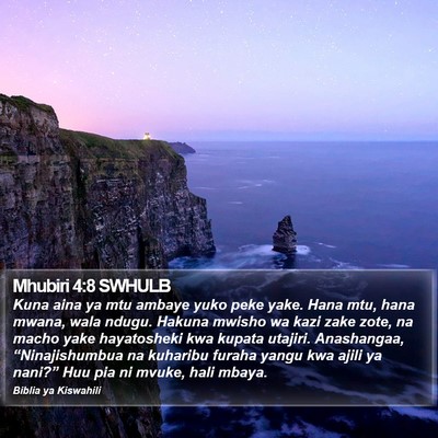 Mhubiri 4:8 SWHULB Bible Verse Image