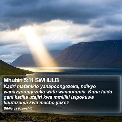 Mhubiri 5:11 SWHULB Bible Verse Image