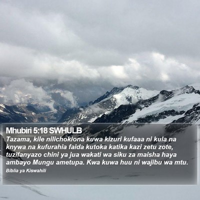 Mhubiri 5:18 SWHULB Bible Verse Image
