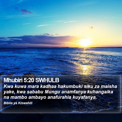 Mhubiri 5:20 SWHULB Bible Verse Image