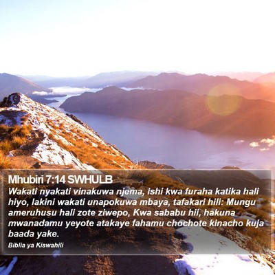 Mhubiri 7:14 SWHULB Bible Verse Image