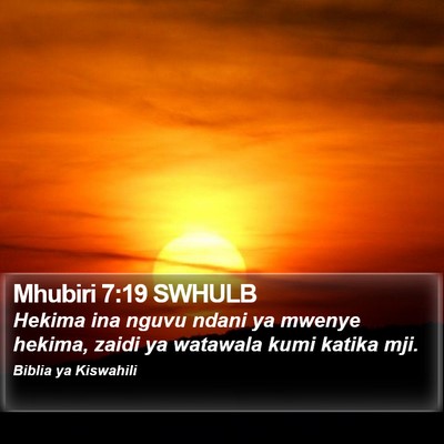 Mhubiri 7:19 SWHULB Bible Verse Image