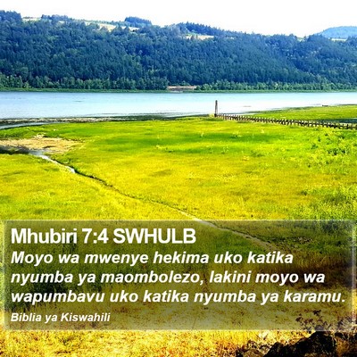Mhubiri 7:4 SWHULB Bible Verse Image