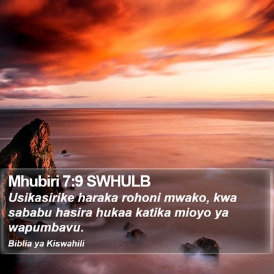 Mhubiri 7:9 SWHULB Bible Verse Image