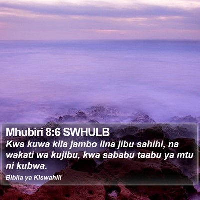 Mhubiri 8:6 SWHULB Bible Verse Image