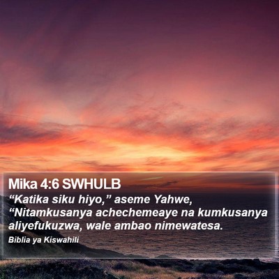 Mika 4:6 SWHULB Bible Verse Image