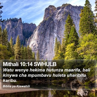 Mithali 10:14 SWHULB Bible Verse Image