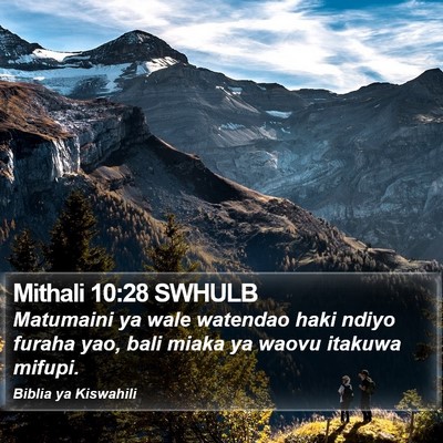 Mithali 10:28 SWHULB Bible Verse Image