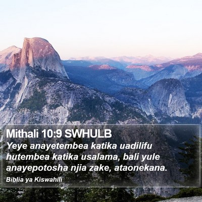 Mithali 10:9 SWHULB Bible Verse Image