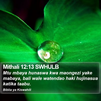 Mithali 12:13 SWHULB Bible Verse Image