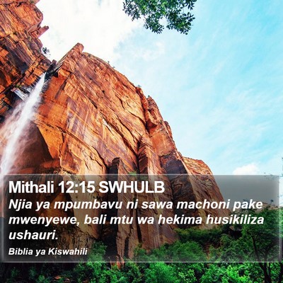 Mithali 12:15 SWHULB Bible Verse Image