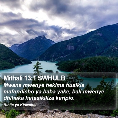 Mithali 13:1 SWHULB Bible Verse Image