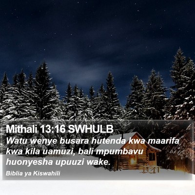 Mithali 13:16 SWHULB Bible Verse Image