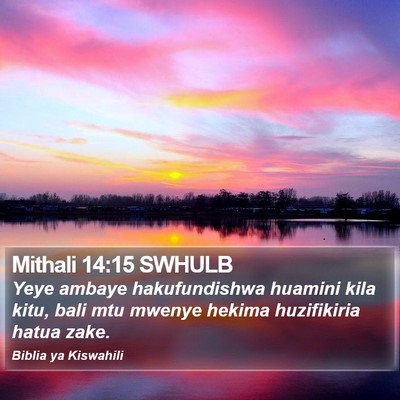 Mithali 14:15 SWHULB Bible Verse Image