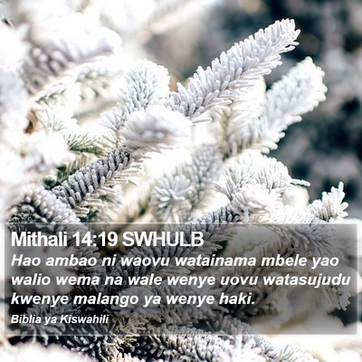 Mithali 14:19 SWHULB Bible Verse Image