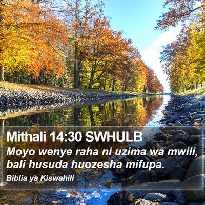 Mithali 14:30 SWHULB Bible Verse Image