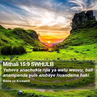 Mithali 15:9 SWHULB Bible Verse Image