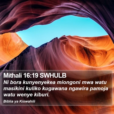 Mithali 16:19 SWHULB Bible Verse Image