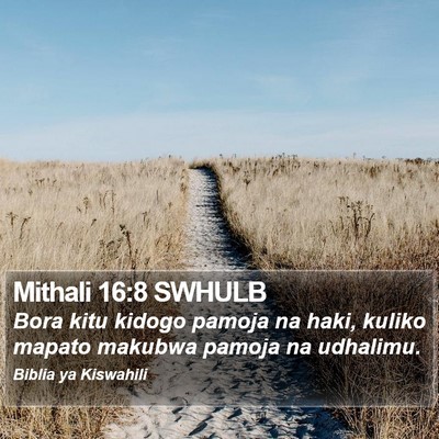 Mithali 16:8 SWHULB Bible Verse Image