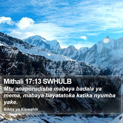 Mithali 17:13 SWHULB Bible Verse Image