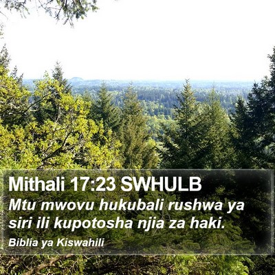 Mithali 17:23 SWHULB Bible Verse Image