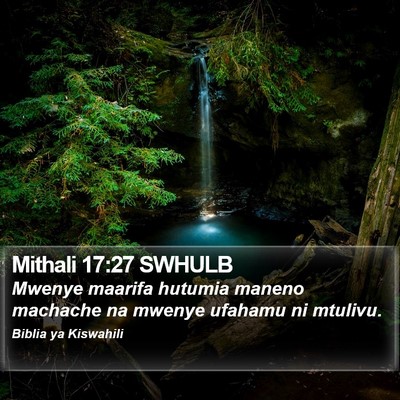 Mithali 17:27 SWHULB Bible Verse Image