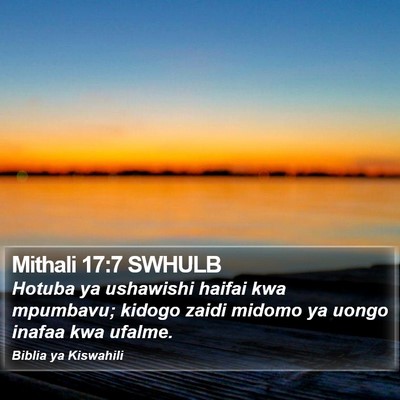 Mithali 17:7 SWHULB Bible Verse Image