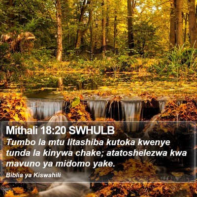 Mithali 18:20 SWHULB Bible Verse Image