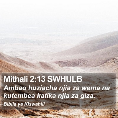 Mithali 2:13 SWHULB Bible Verse Image