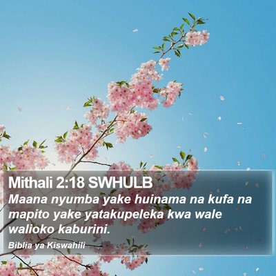 Mithali 2:18 SWHULB Bible Verse Image