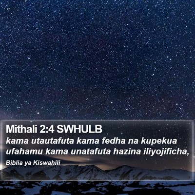 Mithali 2:4 SWHULB Bible Verse Image