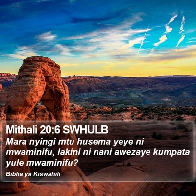 Mithali 20:6 SWHULB Bible Verse Image