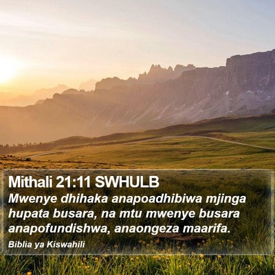 Mithali 21:11 SWHULB Bible Verse Image