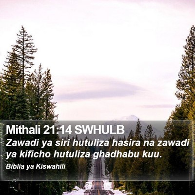 Mithali 21:14 SWHULB Bible Verse Image