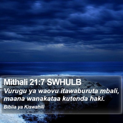 Mithali 21:7 SWHULB Bible Verse Image